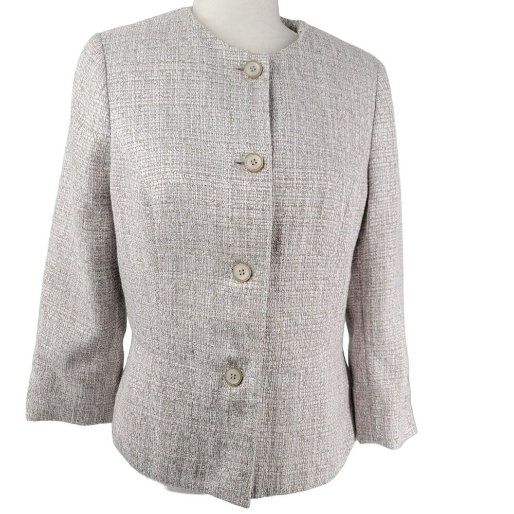 The Limited Blazer Women's Size Medium Tweed Peplum Herringbone Jacket New